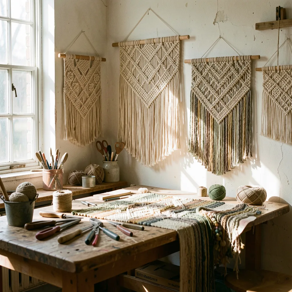 Textile art studio workspace